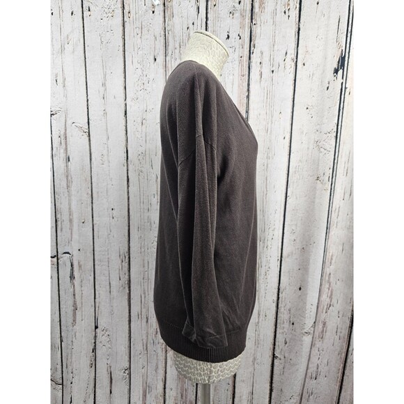 LM Women's L Weekend Max Mara Brown Silk Linen Sheer Oversize Cardigan Sweater - Picture 4 of 7